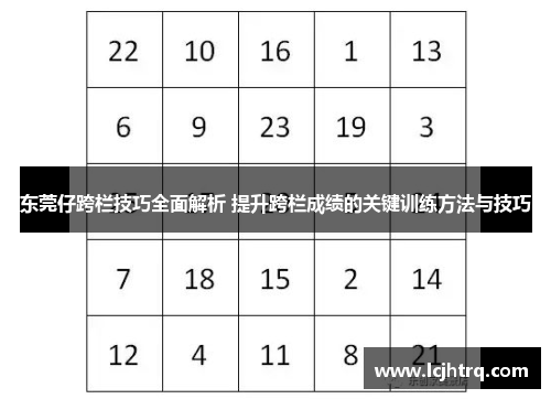 东莞仔跨栏技巧全面解析 提升跨栏成绩的关键训练方法与技巧